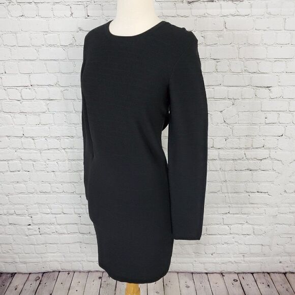 LINE Ribbed Dress Long Sleeve Black S - Picture 2 of 5